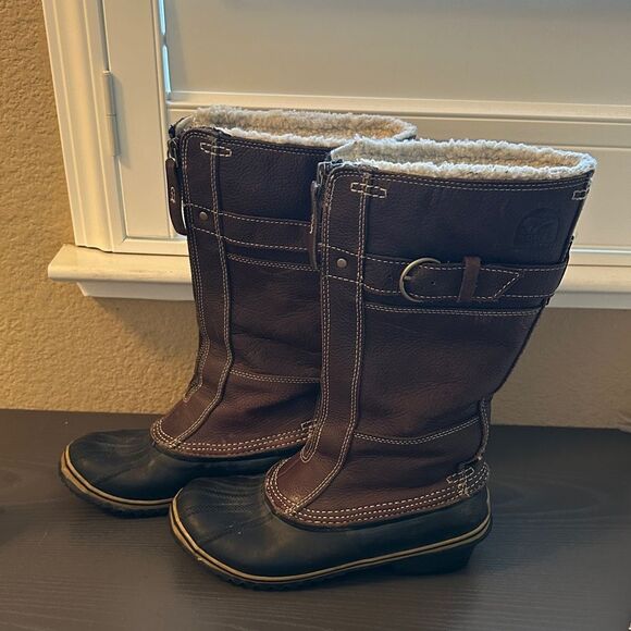 Sorel Brown and Black Winter Boots Size 7.5 - Picture 2 of 6